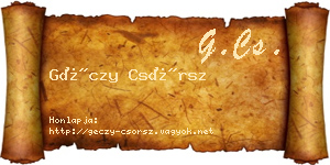 Géczy Csörsz névjegykártya